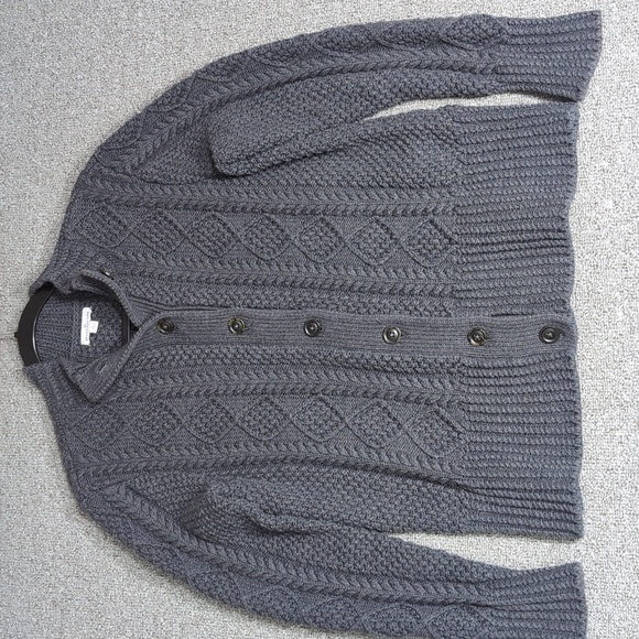 L.L. Bean Sweaters - L.L. Bean Signature Cotton Fisherman Short Cardigan Sweater Size Large in Gray